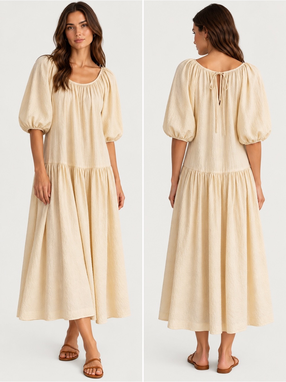 Wilfred Le Fou Sashay Silk Blend Maxi Dress Cream